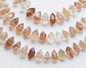 8 Inches Imperial Topaz Faceted Crystalloid Drop Beads Natural Gemstone Center Drill Beads Line Strand | Topaz Beads | 6x13 to 3x8 MM