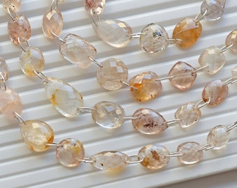 10 piezas de topacio imperial mezcla cabujón rosa corte facetado cuentas de piedras preciosas naturales / 18.5x10x5 a 7.5x7.5x3 MM / topacio para la fabricación de joyas