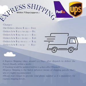 Express Shipping • Delivery Within a Week Approx. • Fastest & Safest • Highly Recommended