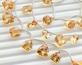 6 Pieces Citrine Intense Fancy Cut Stone Natural Gemstone Beads | Citrine for Jewelry Making | Gemstone Supplies