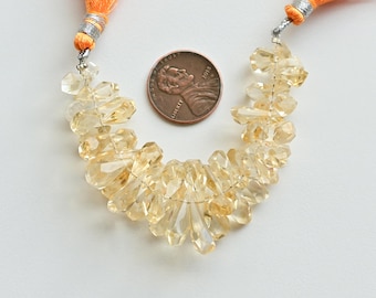 3.5 Inches Citrine Tumble Drop Faceted Beads Natural Gemstone | Citrine for Jewelry Making | 15x5 to 8.5x5 MM | Citrine for Jewelry Making