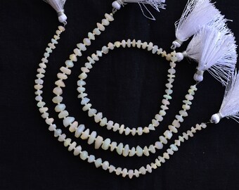 8 Inches Ethiopian Opal Faceted Tumble Cube Beads Natural Gemstone Center Drill Beads Line | 5x8 to 3x6 MM | Ethiopian Opal Beads