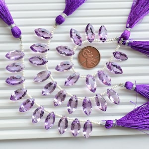 10 Pieces Brazilian Amethyst Marquise Cut Stone Faceted Beads Natural Gemstone | Amethyst for Jewelry Making | 16x8x5 MM