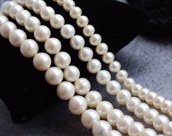 Natural Freshwater White Round Pearl for Jewelry Making | Pearl Supplies For Fine Jewelry