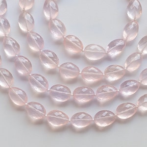 8 Inches Rose Quartz Tumble Checker Cut Faceted Beads Natural Gemstone | 15x11x9 to 14x10x8 MM | Quartz for Jewelry Making