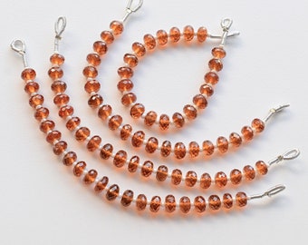 4 Inches Spessartite Garnet Rondelle Faceted Beads Natural Gemstone Strand | 4.5x6.5 to 3x6 MM | Garnet for Jewelry Making