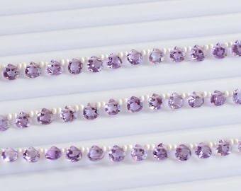 30 sztuk ametystowych fasetowanych koralików z ciętego kamienia w kształcie serca | 5x5x3 mm | Naturalne koraliki z ciętego kamienia szlachetnego