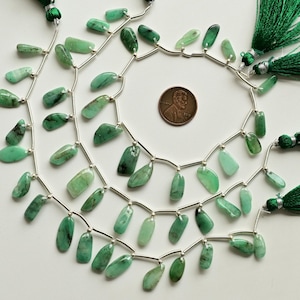 16 Pieces Emerald Uneven Smooth Tumble Beads Natural Gemstone | Emerald for Jewelry Making | 16x7x4 to 11x5x2 MM