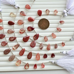 10 Pieces Andesine Pear Cut Stone Faceted Beads Natural Gemstone | Andesine for Jewelry Making | 15x8x4 to 8x5x3 MM