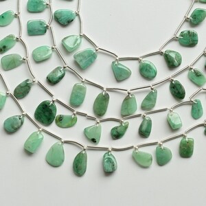 16 Pieces Emerald Smooth Uneven Tumble Beads Natural Gemstone | 15x11x3.5 to 9x10x3 MM | DIY Jewelry | Emerald for Jewelry Making
