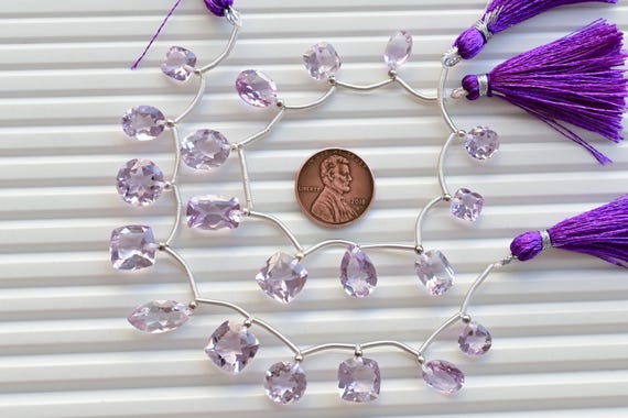10 Pieces Pink Amethyst Mix Cut Stone Faceted Beads Natural Gemstone | Amethyst for Jewelry Making | 14.5x8x5 to 8x8x4 MM