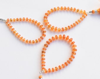 30 pieces Mandarin Garnet Faceted Rondelle Beads Strand Natural Gemstone Center Drill Beads Strand for jewelry making