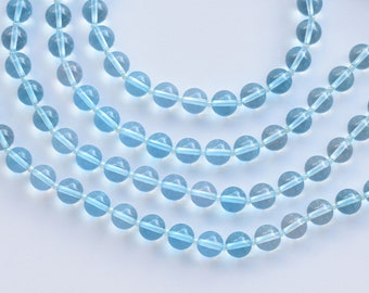 8 pulgadas topacio azul redondo bola lisa cuentas de piedras preciosas naturales / 8x8x8 MM / topacio para la fabricación de joyas / suministros de piedras preciosas