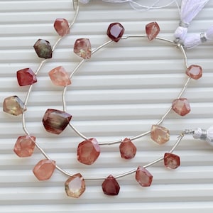 10 pièces de perles à facettes en pierre taillée géométrique andésine, brin de forage latéral en pierres précieuses naturelles | Andésine pour la fabrication de bijoux| 15x14x7 à 8x8x5 MM