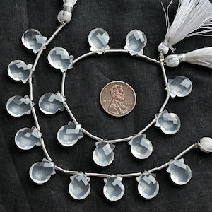 9 Pieces Milky Quartz Fancy Checker Cut Faceted Briolette Beads Natural Gemstone | Quartz for Jewelry Making | 14x11x6 MM