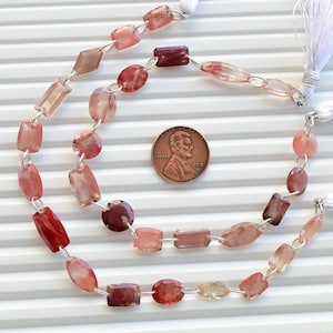 14 Pieces Andesine Mix Cut Stone Faceted Beads Natural Gemstone Double Drill Strand | Andesine for Jewelry Making | 19x6x4 to 9x7x6 MM