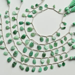 16 Pieces Emerald Smooth Uneven Tumble Beads Natural Gemstone | 12x9x2 to 6x5x2 MM | DIY Jewelry | Emerald for Jewelry Making