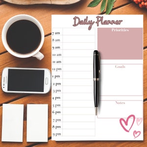 Daily Planner, Printable Daily Page, Cute Daily Page Printable, Daily Planner 2023, Digital Download Printable Planner.