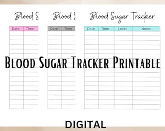 Blood Sugar Tracker Printables, Blood Sugar Tracker, Diabetes Log, Diabetes Log Book, Printables, Blood Sugar, Diabetes Planner.