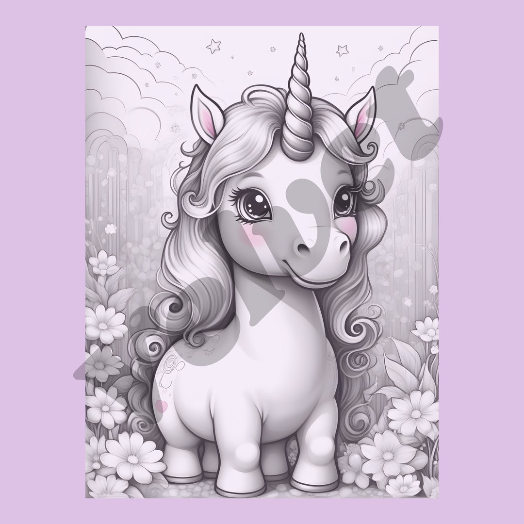 Kawaii Unicorn Coloring Pages. 40+ Printable Pages With Adorable ...