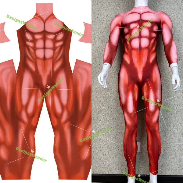 Red Muscle Suit Custom Made Costumes Cosplay Bodysuits Muscle Tights