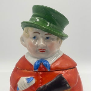 Charles Dickens Sam Weller figural jar bisque porcelain.