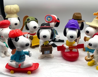 Vintage McDonald's Snoopy Figurines - Collectible Hard Plastic Toys