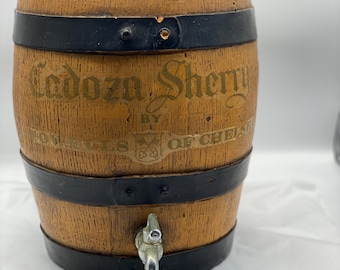 Vintage Stowells Cordoza Sherry Barrel, 1960s Home Bar Decor