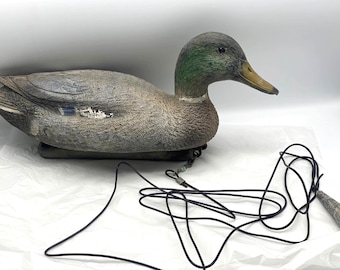 Vintage 1950s Italian Decoy Duck – Weighted Hard Plastic Display