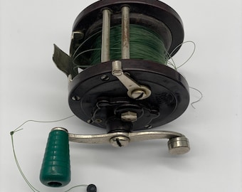 Canne à pêche vintage avec moulinet // Bakélite Penn No. 78 Reel