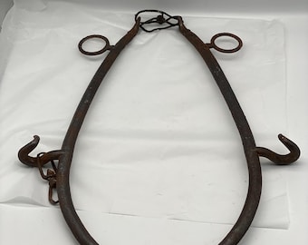 Antique Cast Iron Horse Hames - Rustic Cottage Decor, Wall Hooks