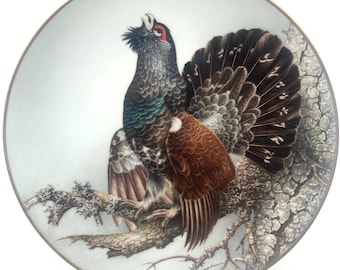 Limoges Capercaillie porcelain plate Franklin Mint Ltd First Edition 1984.