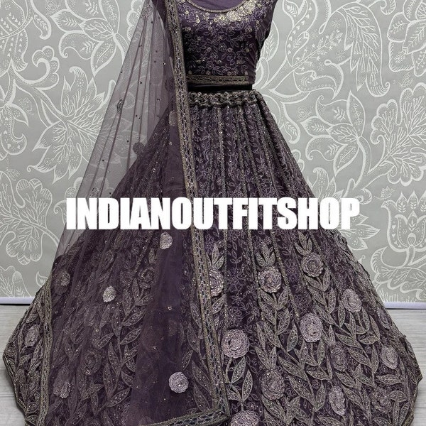Purple embroidery lehenga choli for women Ready To Wear custom stitched Soft Net lehenga choli Embroidery Indian bridesmaid wedding dres