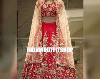 Lehenga Choli For Women Red Malay Satin Silk Lehenga Choli, Indian Wedding Bridesmaids Designer Lehenga , Ready To wear lehenga choli ,