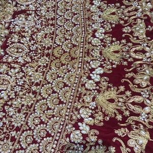 Cherry Maroon Velvet Lehenga Jaal Design No. DERR-CM-1287 main image 1