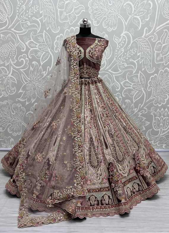 Velvet bridal cheap lehenga choli