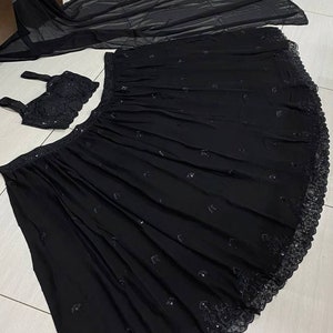 Georgette Lehenga Choli with Beads Embroidery & Dupatta Stunning Bridal & Festive Wear