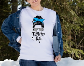 Mom life Womens crewneck sweatshirt, women&#39;s clothing, trendy sweatshirt, sweatshirt for her, cute crewnecks