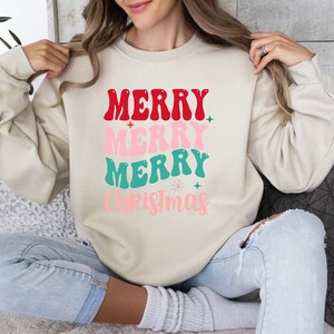 Merry Christmas Women&#39;s Crewneck Sweatshirt, Christmas Sweatshirts, Women&#39;s Crewnecks, Holiday Sweatshirts, Themed Sweatshirts, Sweaters