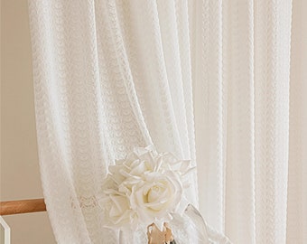 Retro French polyester curtain. Opaque curtain for living room bedroom. Handmade Romantic Window Curtain. Farmhouse style