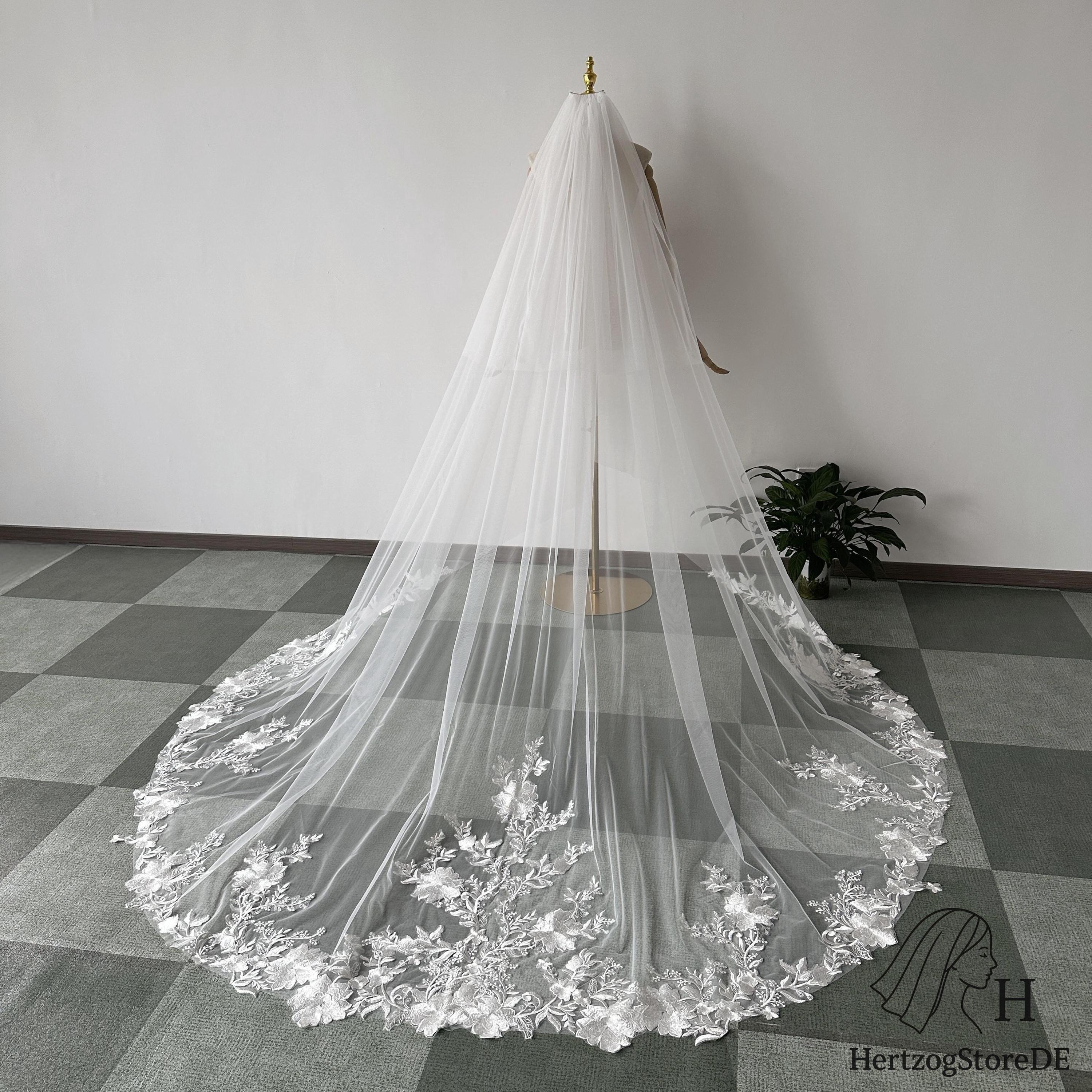 Voile De Mariée En Tulle Cathédrale : Ivoire Blanc Doux, Voile De Mariée Deux Couches - France
