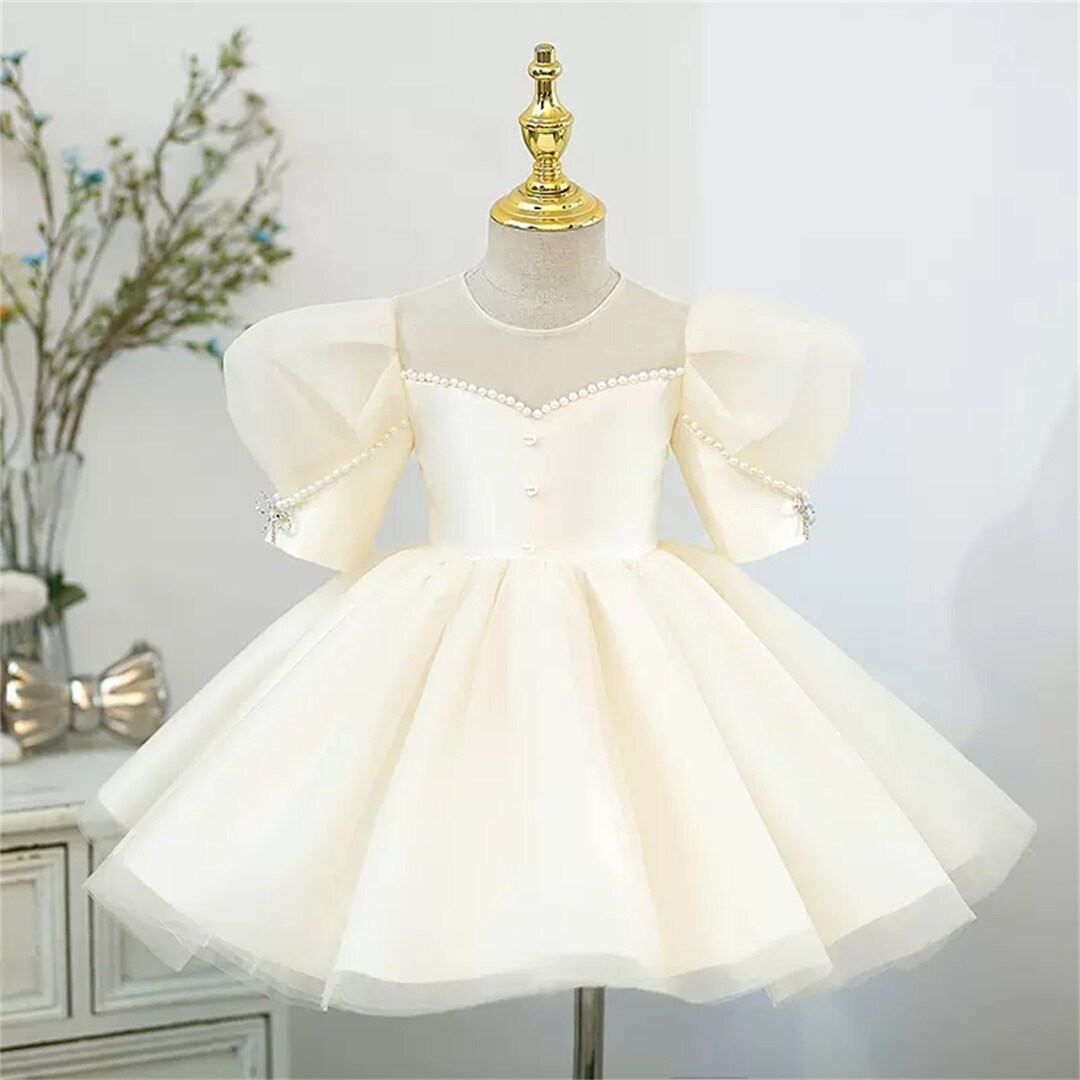 Cute Baby Girl Long Dress With Beads Tutu Birthday Dress for Etsy