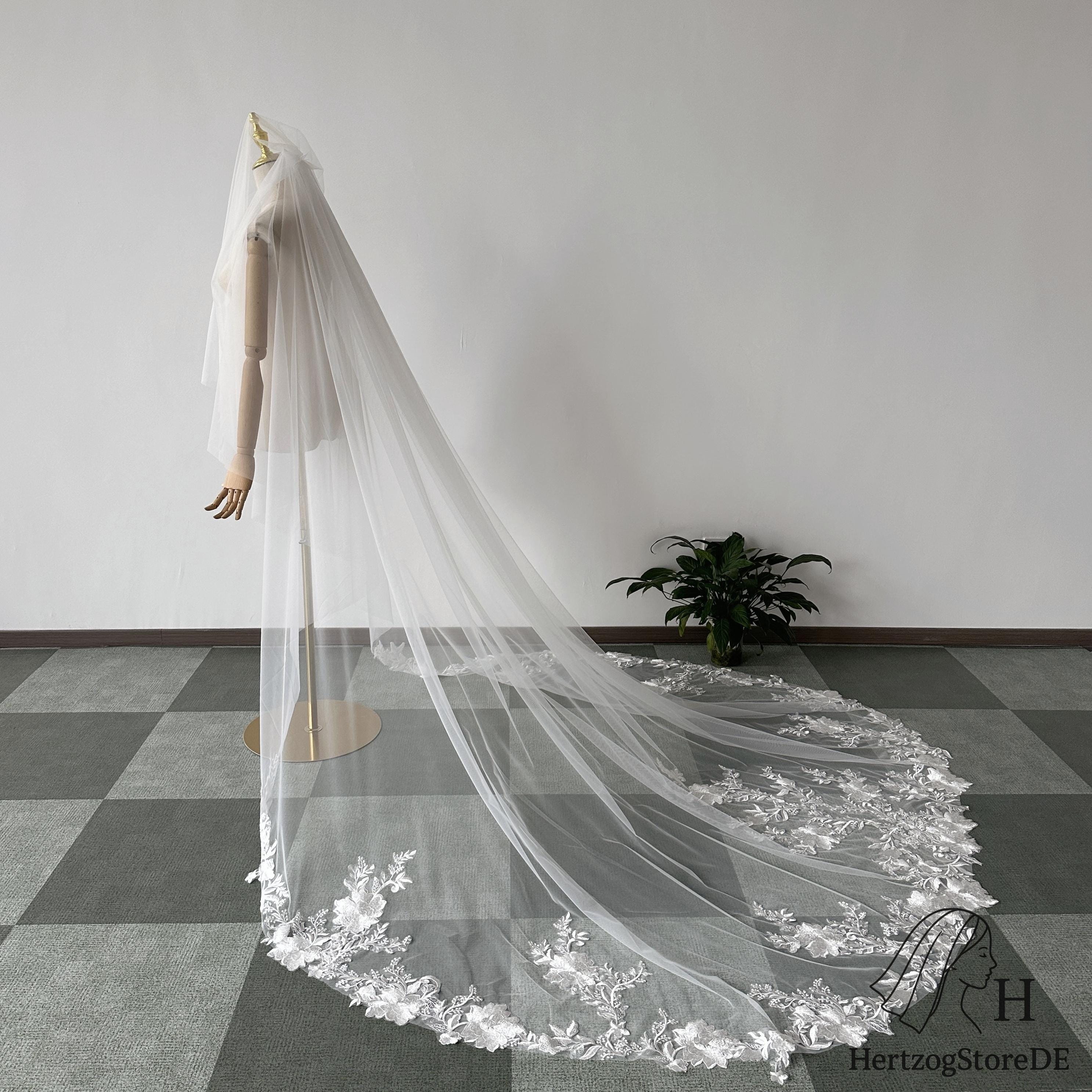 Classic Two-layer Bridal Veil With Short Face Veil, Soft Tulle and