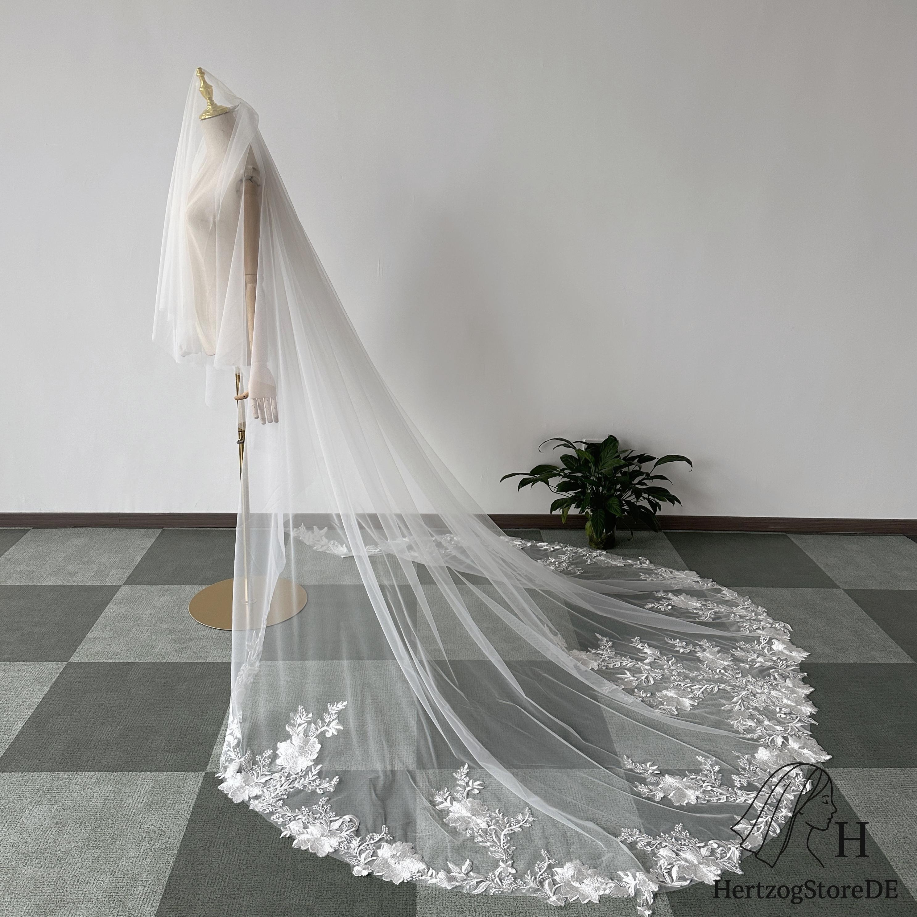 Classic Two-layer Bridal Veil With Short Face Veil, Soft Tulle and