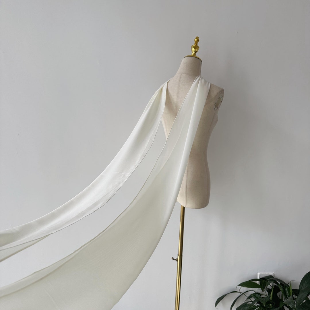 Bridesmay chiffon elegante gestolen sjaal voor jurken in verschillende kleuren Black M