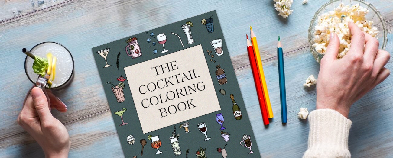 The Official Cocktail Coloring Recipe Cookbook Hand Illustrated Adult ...