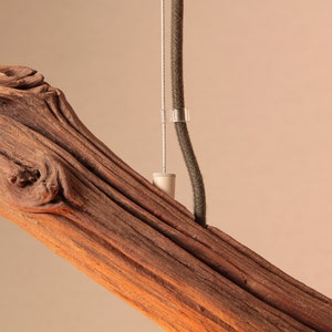 Lampe suspendue / branche de chêne de 147 cm de long / pièce unique / bois / branche / suspension / table à manger / plafonnier / lampe de table de cuisine / moderne image 6