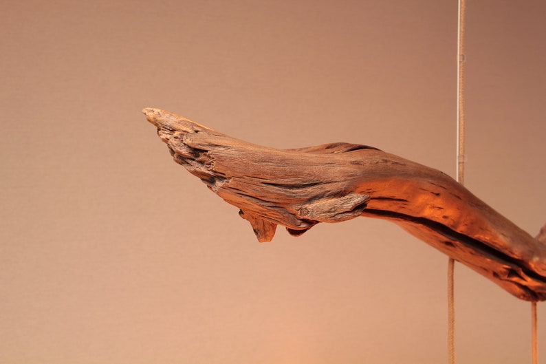 Hängelampe / 167cm langer Eichenast / Einzelstück / Holz / Ast / Pendelleuchte / Esstisch / Deckenlampe / Küchentischlampe / modern Bild 5