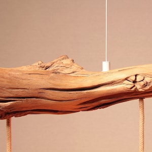 Hängelampe / 167cm langer Eichenast / Einzelstück / Holz / Ast / Pendelleuchte / Esstisch / Deckenlampe / Küchentischlampe / modern Bild 6