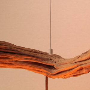 Lampe suspendue / branche de chêne de 147 cm de long / pièce unique / bois / branche / suspension / table à manger / plafonnier / lampe de table de cuisine / moderne image 5